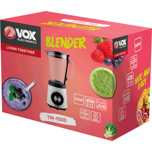 VOX TM 9000 Blender, 500 W, Ice Crush, Staklena posuda slika 2