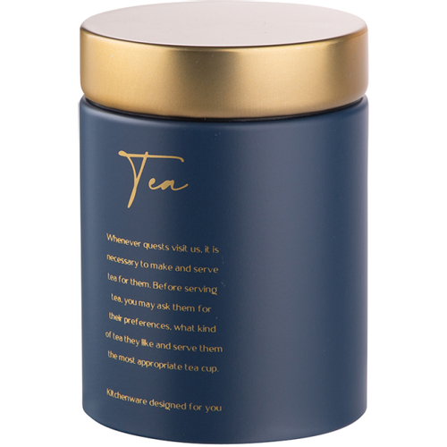 Altom Design posuda za čaj plava sa zlatnim poklopcem Tea 11x11x15 cm slika 3