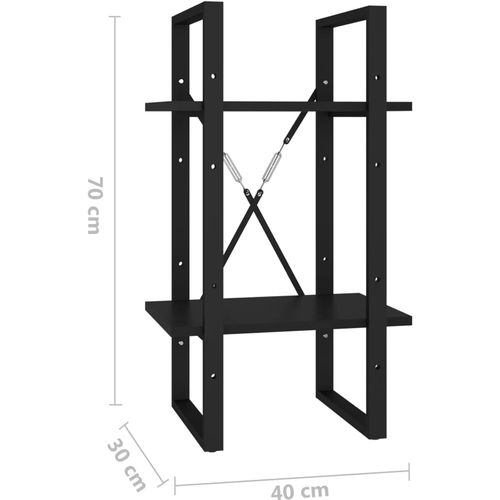 Ormarić za knjige s 2 razine crni 40 x 30 x 70 cm od iverice slika 15