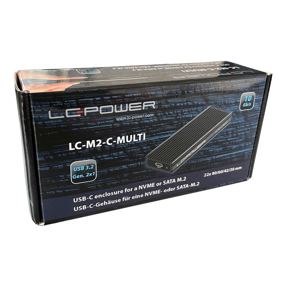 LC-Power LC-M2-C-MULTI-2USB 3.2 Gen. 2x1 Type C M.2SSD Enclosure,SATA&nvme slika 2
