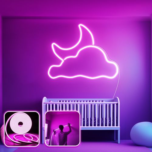 Good Night - Medium - Pink Pink Decorative Wall Led Lighting slika 1