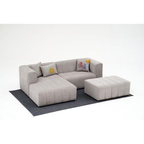 Beyza Mini Left - Light Grey Light Grey Corner Sofa slika 3