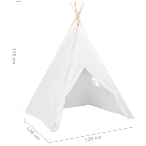 Dječji šator tipi od breskvine kore bijeli 120 x 120 x 150 cm slika 22