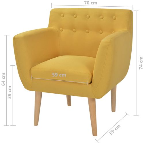 Fotelja od tkanine žuta slika 22