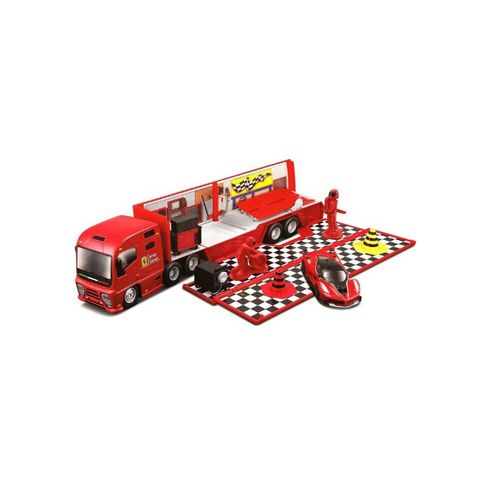 Burago Ferrari Racing Hauler Kamion Set slika 1