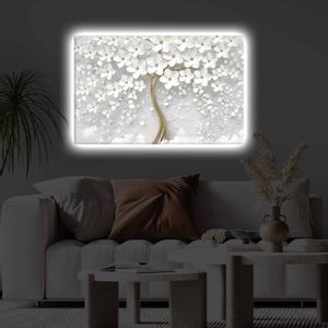 4570KTLGDACT - 003 Multicolor Decorative Led Lighted Canvas Painting