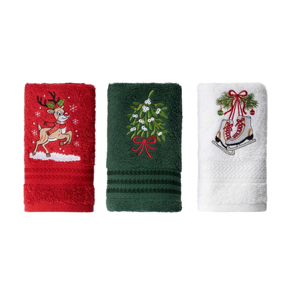 Wash towel set (3 pieces) Baby Reindeer, colours: green, red, white slika 4