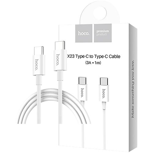 hoco. USB kabel za smartphone, USB type C na type C, 1 met., 3 A - X23 Skilled White slika 1