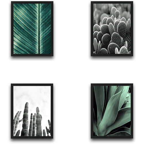 Wallity Uokvirena slika (4 komada), Green  and  Cactus Set slika 2
