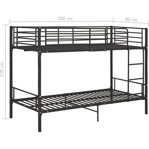 Krevet na kat sivi metalni 90 x 200 cm slika 14