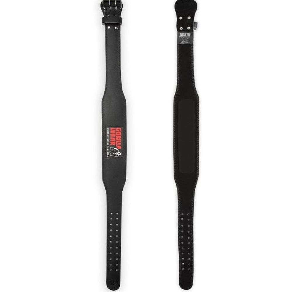 Gorilla Wear Kožni pojas za dizanje tegova 10cm, Crno/Crveni slika 2