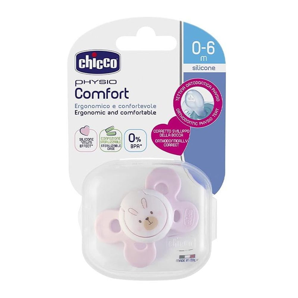 Chicco Duda varalica Physio Comfort 0-6mj - Silikon, Roza slika 1