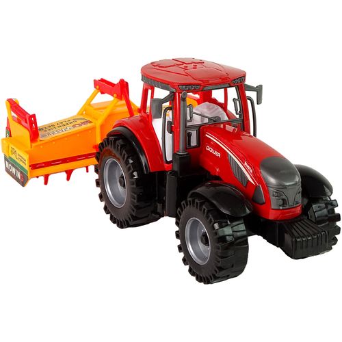 Crveni traktor s narančastim kultivatorom slika 7