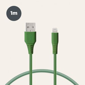 KSIX, kabel za prijenos podataka, Soft, USB-A na lightning, 1.0m, zeleni