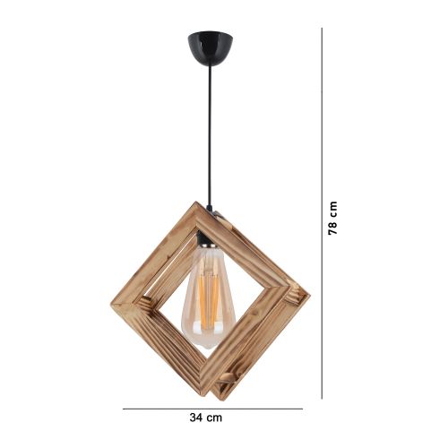 Square Natural Natural Chandelier slika 5