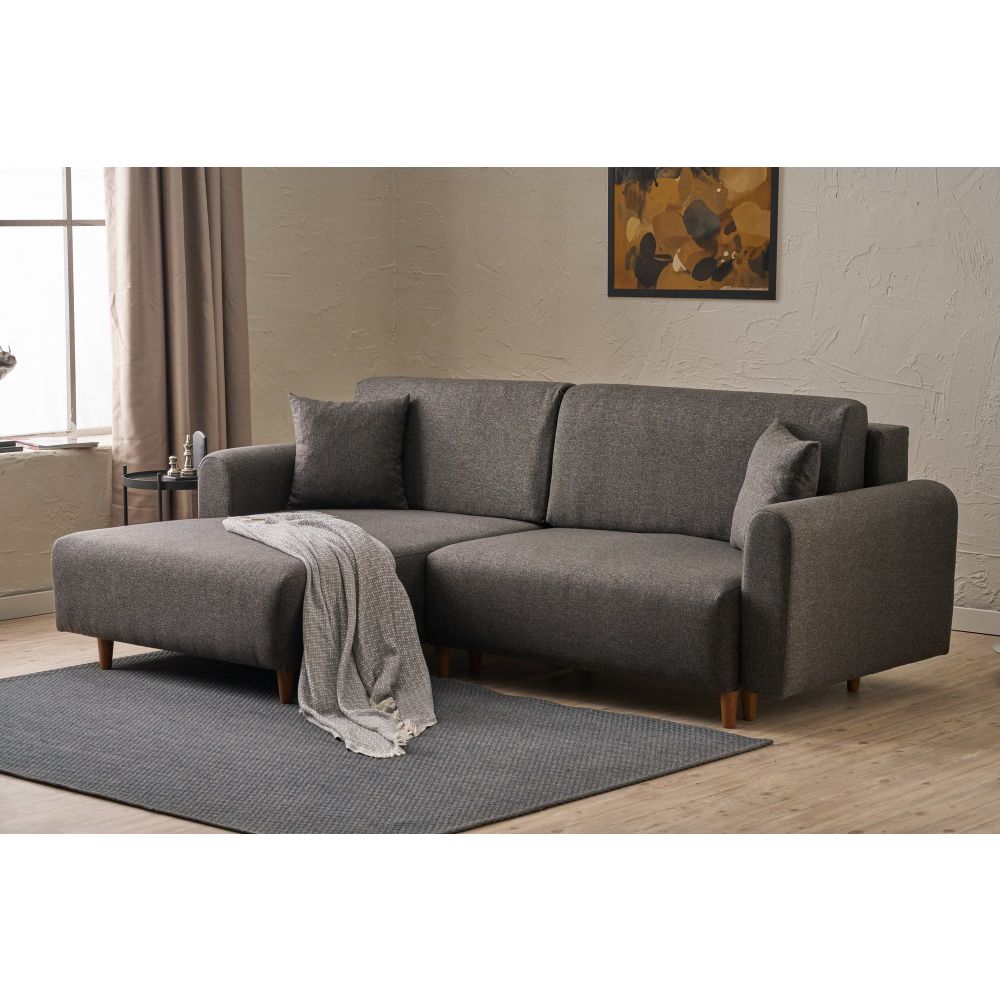 Mane Left - Antracitni Kutni Sofa-Krevet slika 1