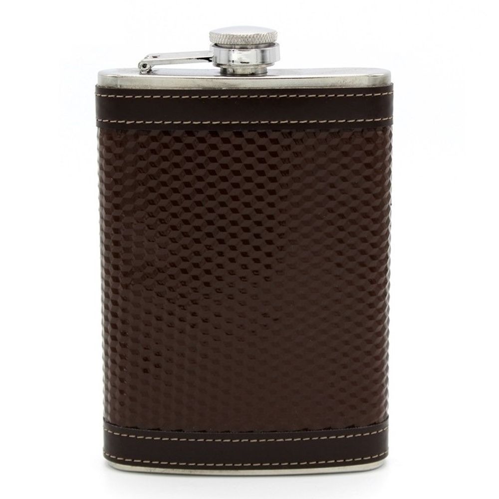 Ploska nehrđajući čelik, vještačka koža, smeđa, 270 ml, model: 913-1091  slika 1