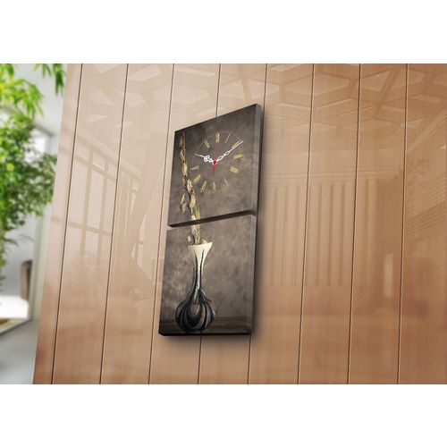 2P2828CS-20 Multicolor Decorative Canvas Wall Clock (2 Pieces) slika 2