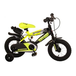 Volare Sportivo dječji bicikl 12" s dvije ručne kočnice crno-žuti