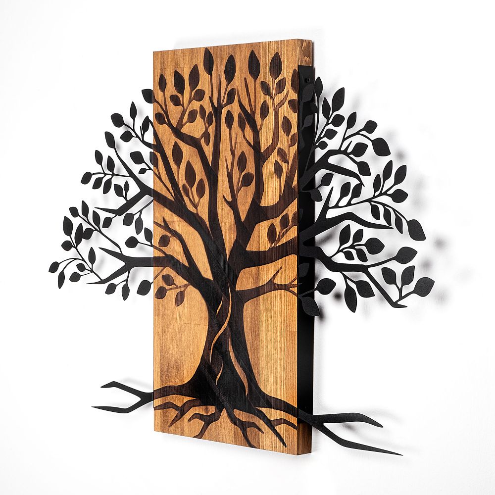 Dekorativni Drveni Zidni Ukras 'Willow - 382 Walnut' u Crnoj Boji slika 5