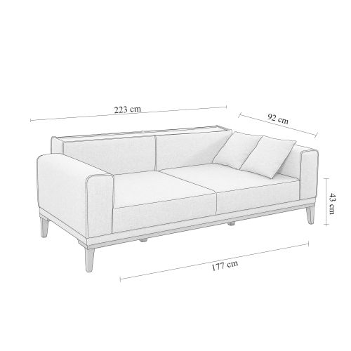 Atelier Del Sofa LÄ°ONES-TKM1-1048 Tamno Plavi Sofa-Bed Set slika 13