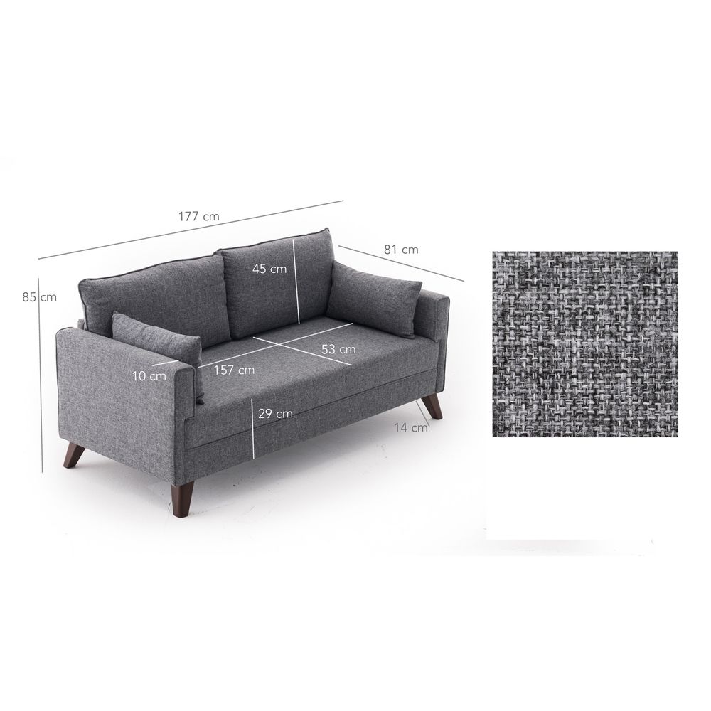 Bella Sofa za 2 - Siva slika 6
