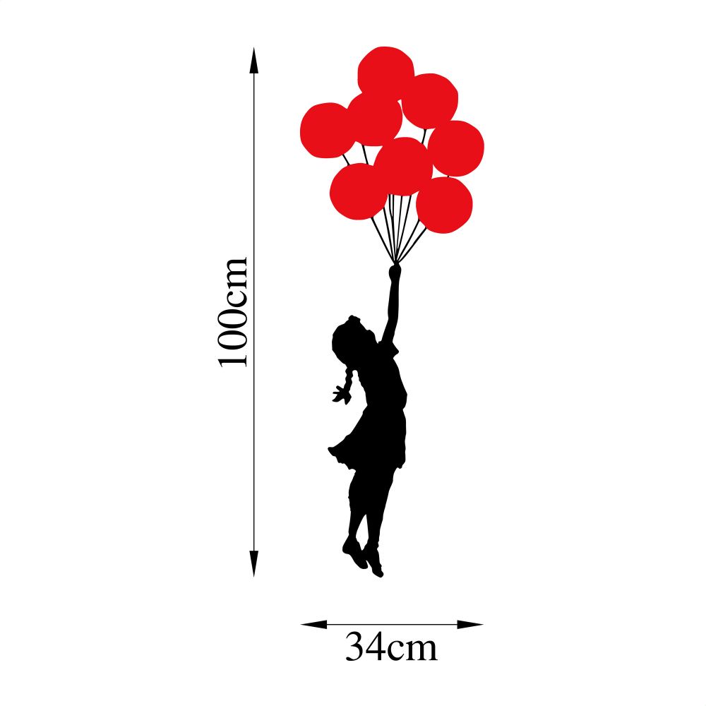 Banksy - 11 Crno-Crveni Dekorativni Metalni Zidni Ukras slika 6