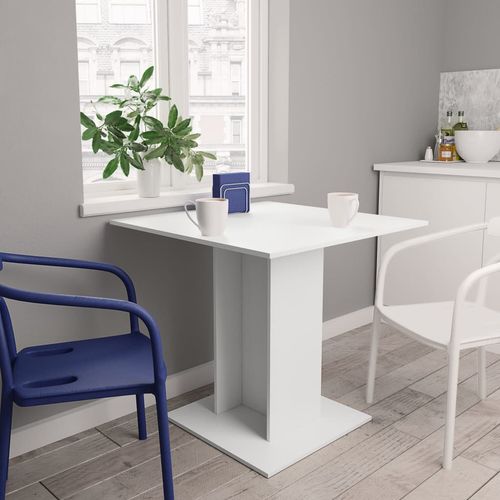 Blagovaonski stol bijeli 80 x 80 x 75 cm od iverice slika 7