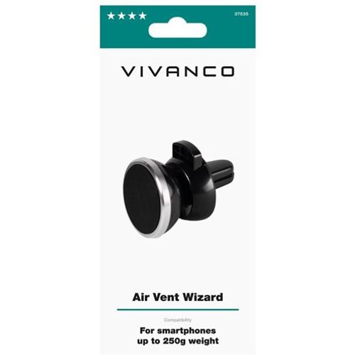 Auto nosač VIVANCO 37535 WIZARD, za ventilaciju, na magnet, crni slika 1