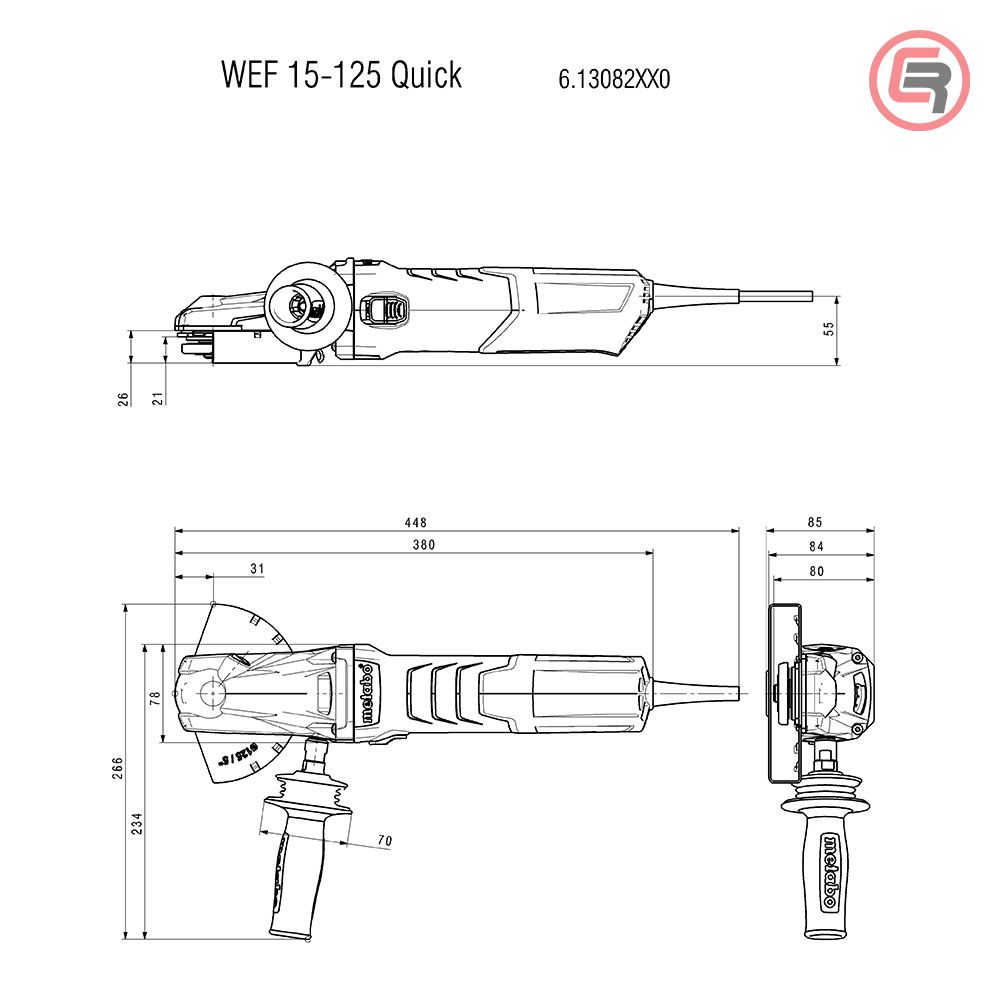 Metabo Brusilica WEF 15-125 Quick Kutna 125 mm / 1.550 W - 613082000 slika 2