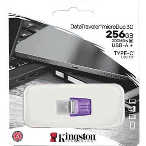 Kingston DTDUO3CG3/256GB 256GB USB Flash Drive, 2-in-1 USB 3.2 Gen.1 Type-C & Type-A, DataTraveler microDuo 3C, Read up to  200MB/s slika 5