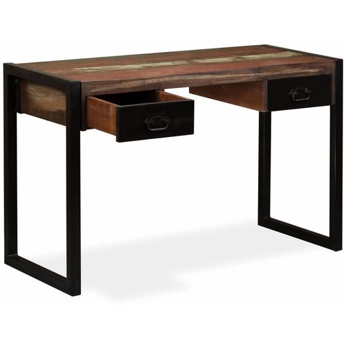 Radni stol s 2 ladice od masivnog obnovljenog drva 120x50x76 cm slika 18