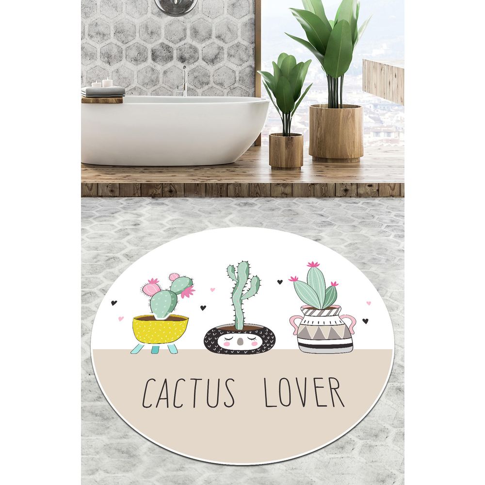 Šarena Kupatilska Podloga Pink Cactus Djt (100 cm) slika 1
