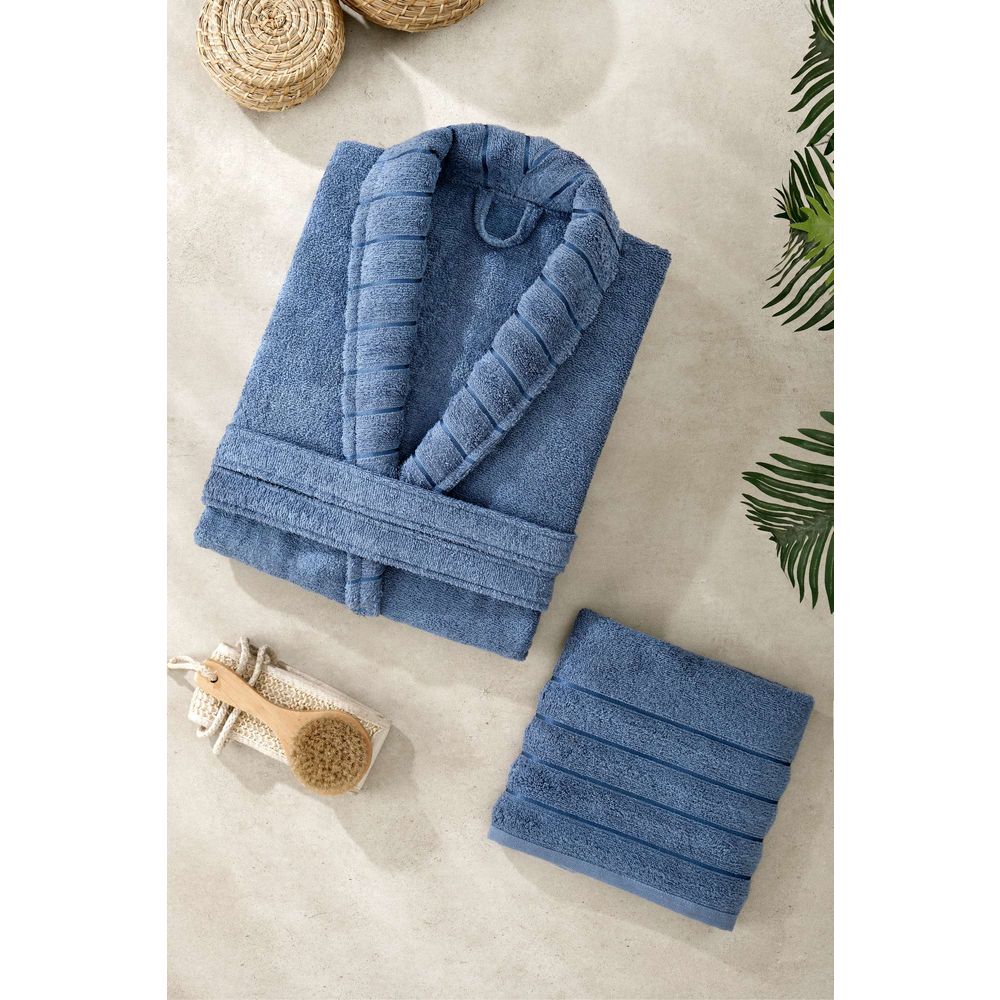 Set Bademantila Carla, boja: indigo plava slika 2