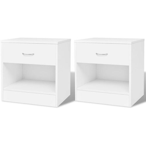 242547 Nightstand 2 pcs with Drawer White slika 7