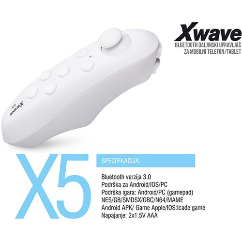 Xwave X5 beli BT daljinski upravljač za VR naočare za mobil/smart TV/IOS/PC/Andr slika 7