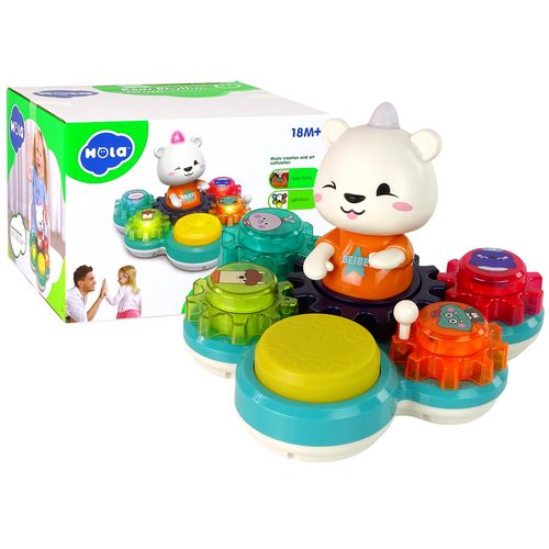 Montessori interaktivna edukativna igračka 2u1 Teddy Bear Gears slika 1