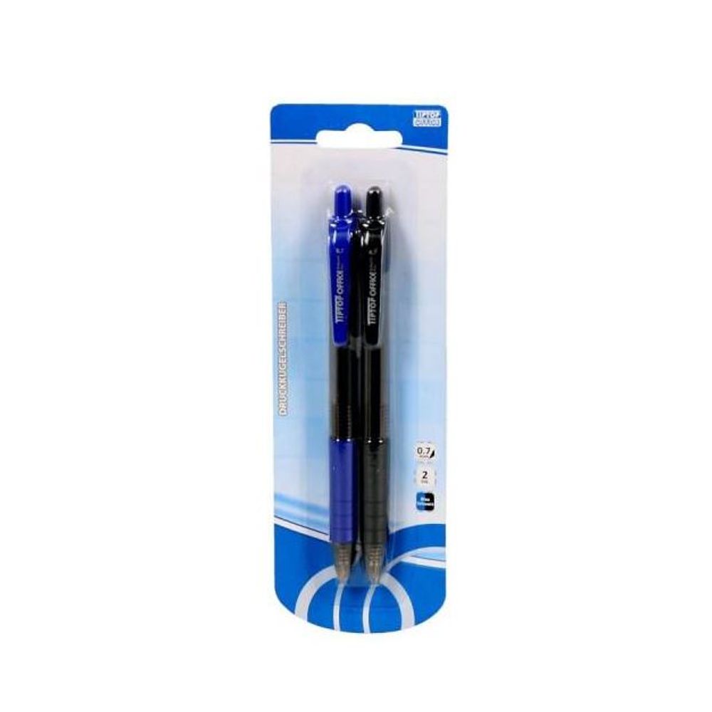 TipTop Office Hemijska olovka Classic Grip, 0.7mm 2/1, Plava/Crna slika 1
