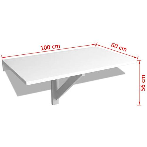Preklopni zidni stol bijeli 100 x 60 cm slika 2