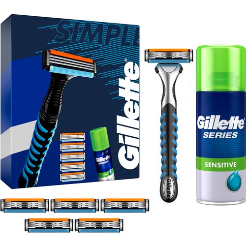 Gillette Poklon paket Brijač sa zamjenskim oštricama & Gel za brijanje 75 ml slika 1