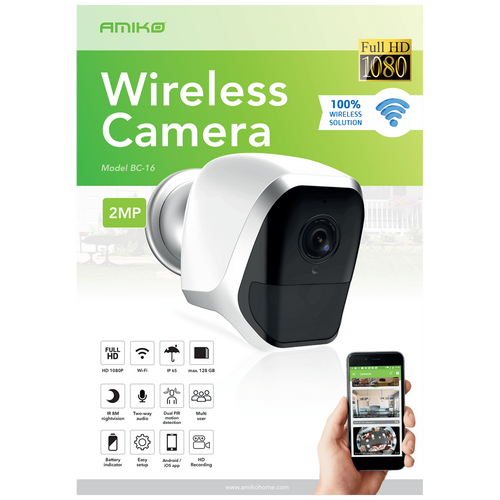 Amiko Home Kamera IP, 2 MP, FullHD, WiFi, 4 x AA - BC-16 slika 4