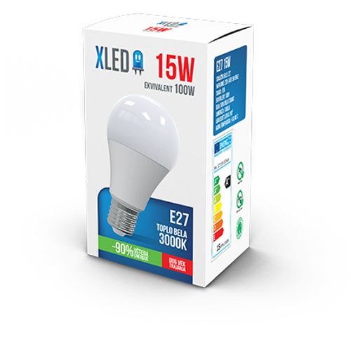XLED E27 15W LED sijalica 3000K/1300Lm/220V/Toplo bela slika 3