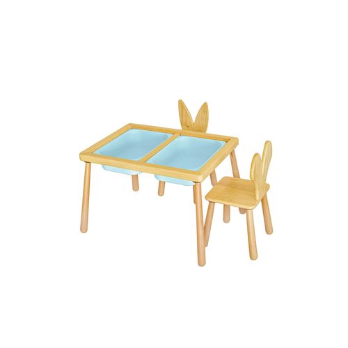 Woody Fashion Dječji stol set Table and 2 Chairs - Blue slika 1