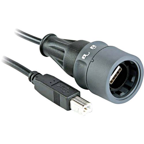 Bulgin USB kabel USB 2.0 USB-A utikač, USB-B utikač 5.00 m crna  PXP6040/A/5M00 slika 1
