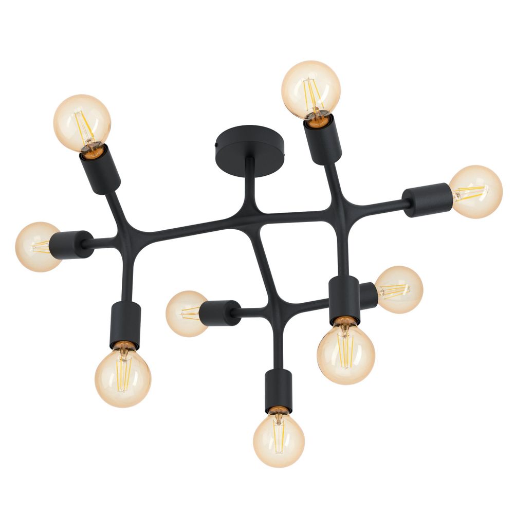Eglo Bocadella 1 Stropna Lampa, E27, Crna slika 1