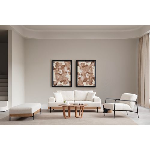 Atelier Del Sofa Trosjed, Eti Oak 3 Seater - White slika 2