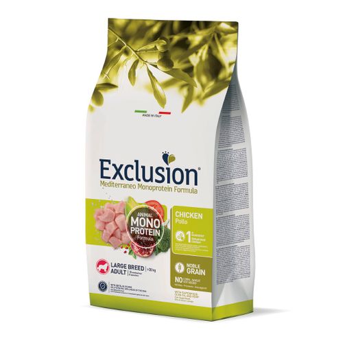 Exclusion Mediterraneo Monoprotein Formula Adult Large, potpuna hrana za pse velikih pasmina, piletina, 12 kg slika 1