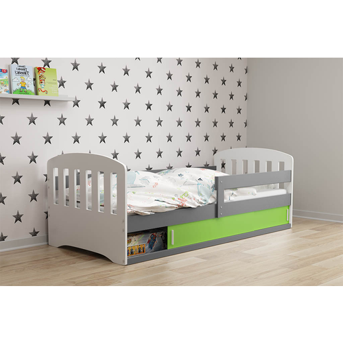 Dječji krevet sa madracem – HAPPY – 160×80 – Grafit-Zelena - ODMAH DOSTUPNO! slika 1