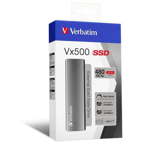 Verbatim Vx500 480 GB externi SSD tvrdi disk USB-C® USB 3.2 (Gen 2) sivi 47443 slika 3