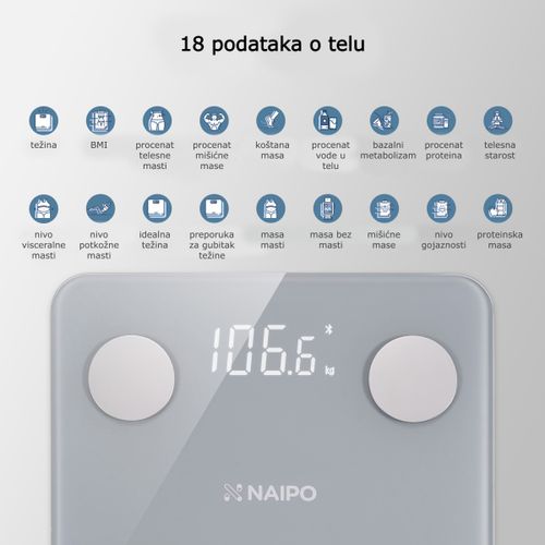 Naipo-NP-BS01 Pametna vaga za merenje telesne težine slika 2